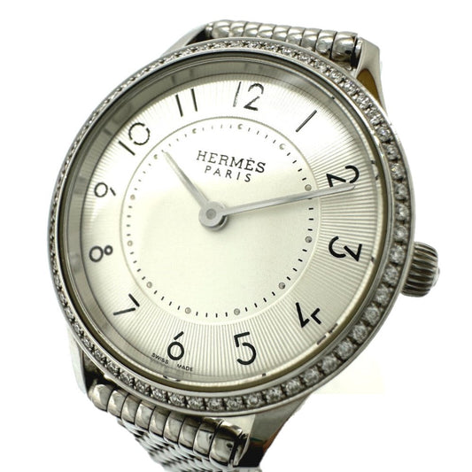HERMES Watches Quartz CA2.130 Stainless Steel Silver Slim d'Herms white dial Women Used