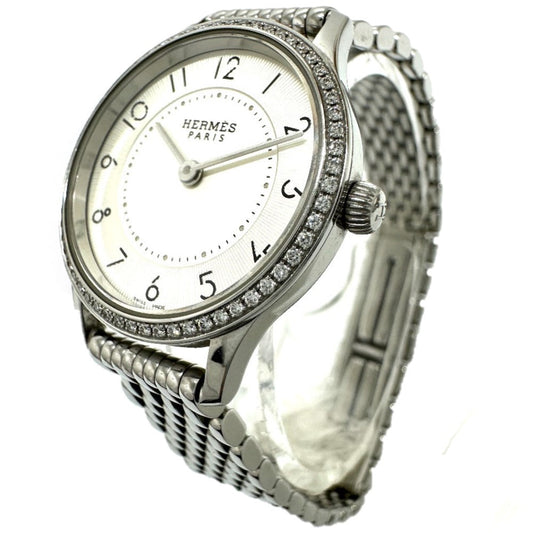 HERMES Watches Quartz CA2.130 Stainless Steel Silver Slim d'Herms white dial Women Used