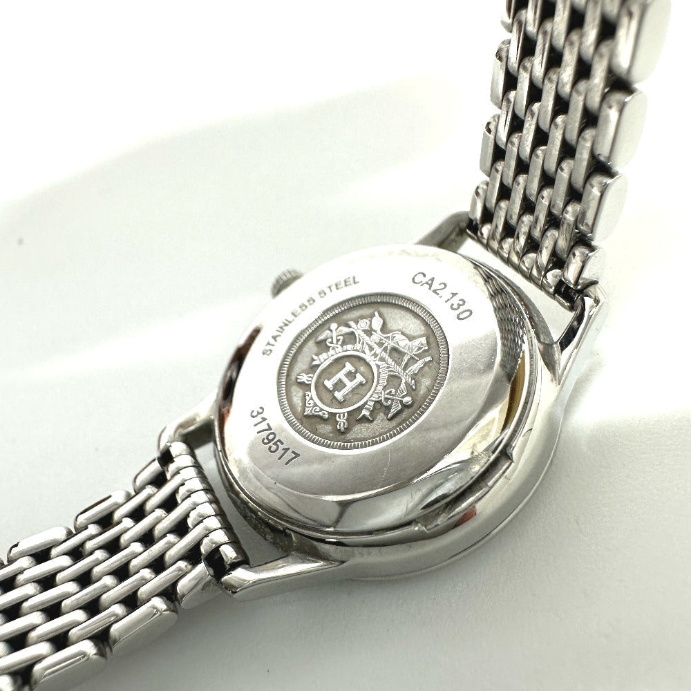 HERMES Watches Quartz CA2.130 Stainless Steel Silver Slim d'Herms white dial Women Used