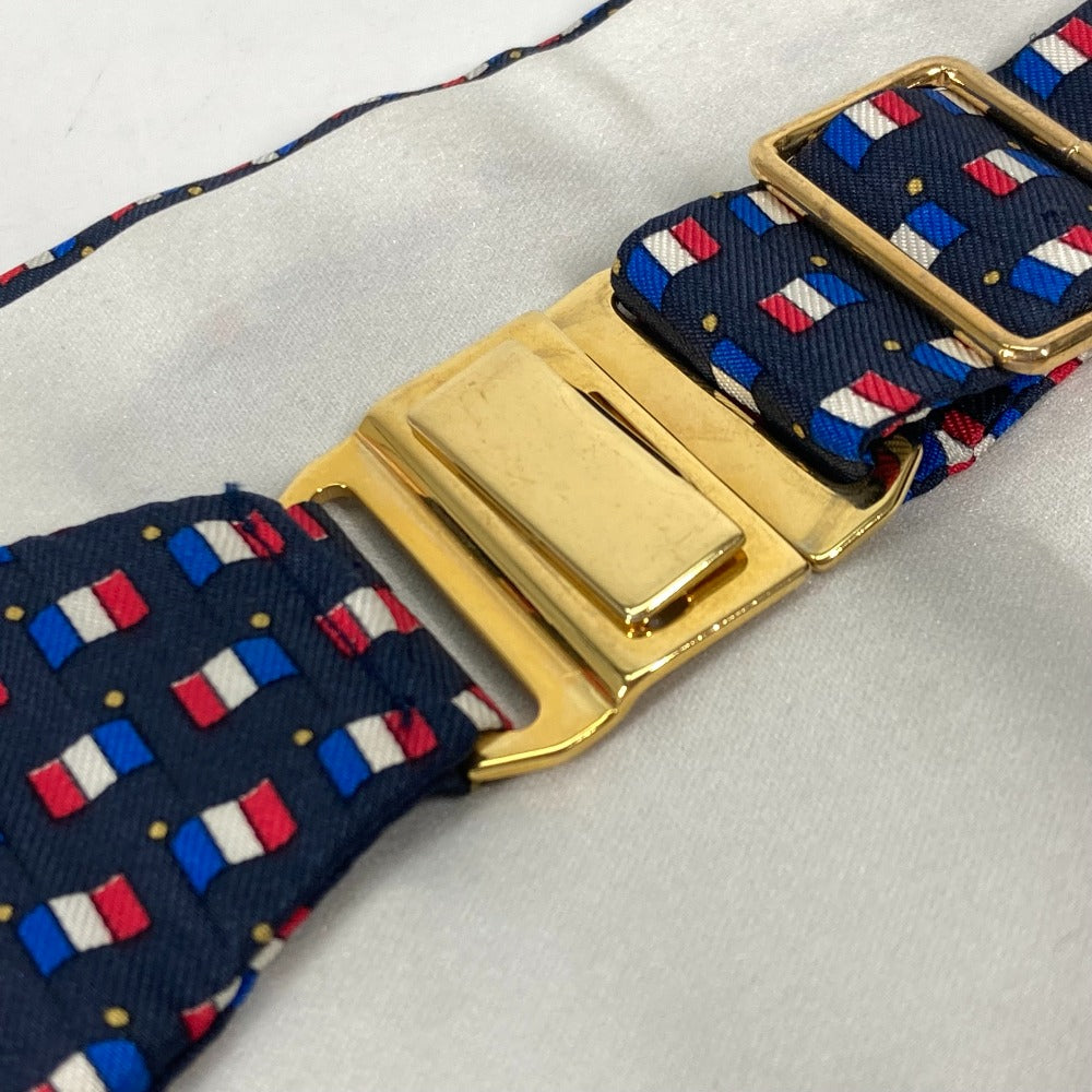 HERMES belt silk blue Accessories Cummer band Women 40 Used