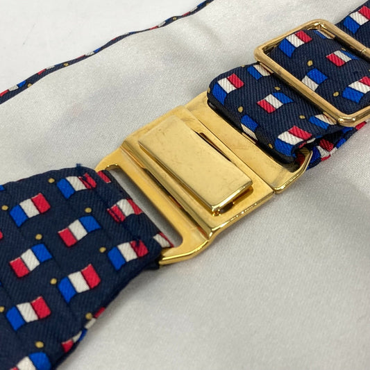 HERMES belt silk blue Accessories Cummer band Women 40 Used
