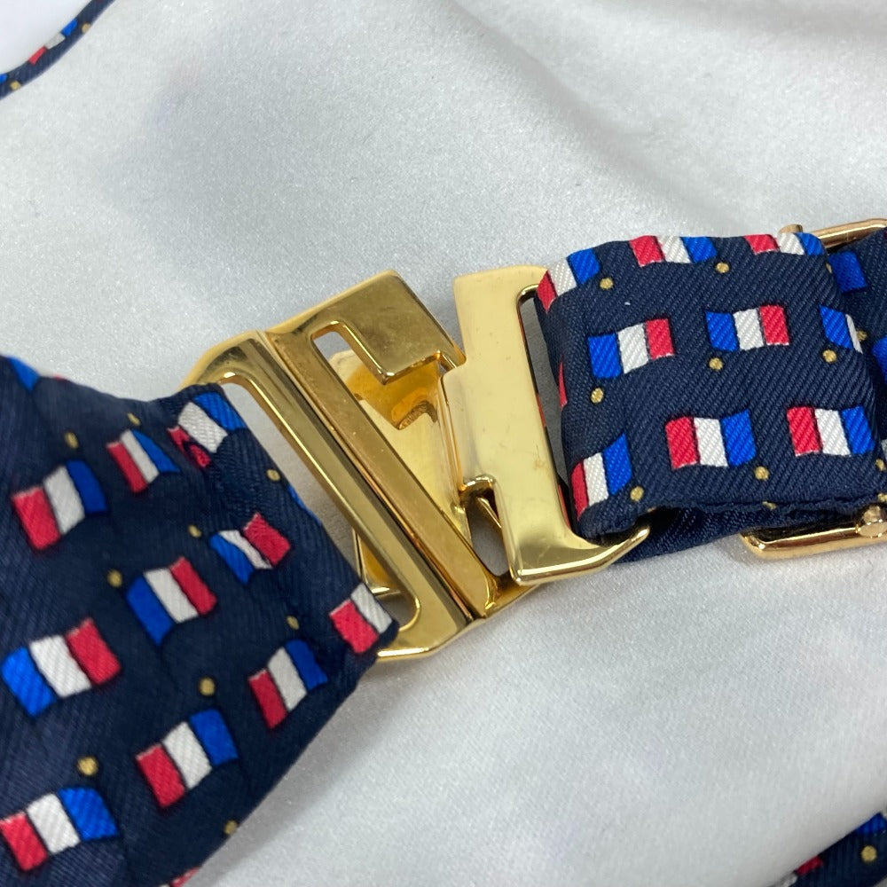 HERMES belt silk blue Accessories Cummer band Women 40 Used