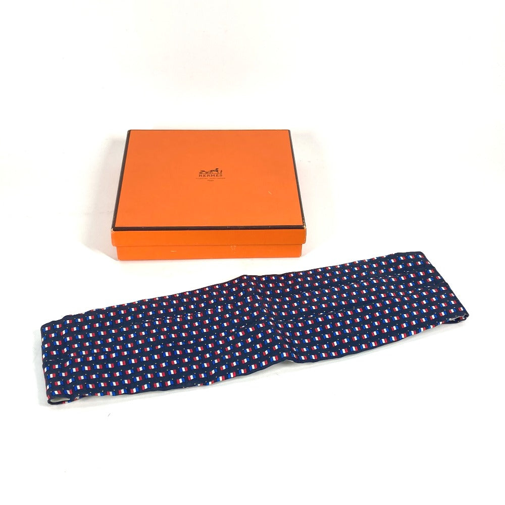 HERMES belt silk blue Accessories Cummer band Women 40 Used