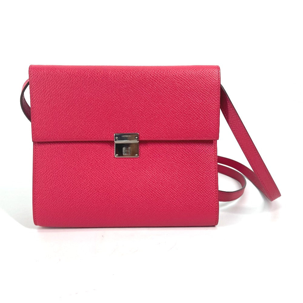 HERMES Shoulder Bag Epsom pink bag pochette Click 16 Women Used