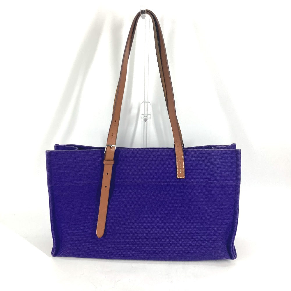 HERMES Tote Bag canvas purple Etrivire Elan Women Used