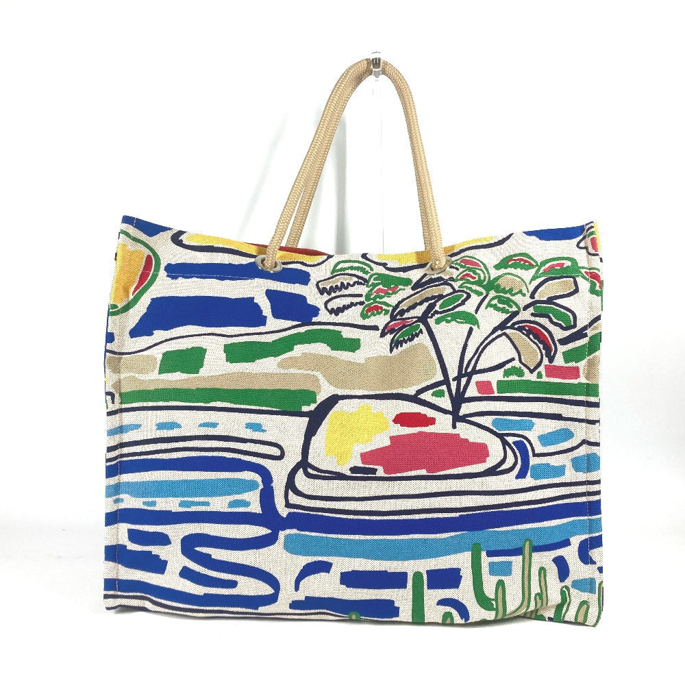 HERMES Shoulder Bag canvas multicolor beach bag bag Farniente Women Used