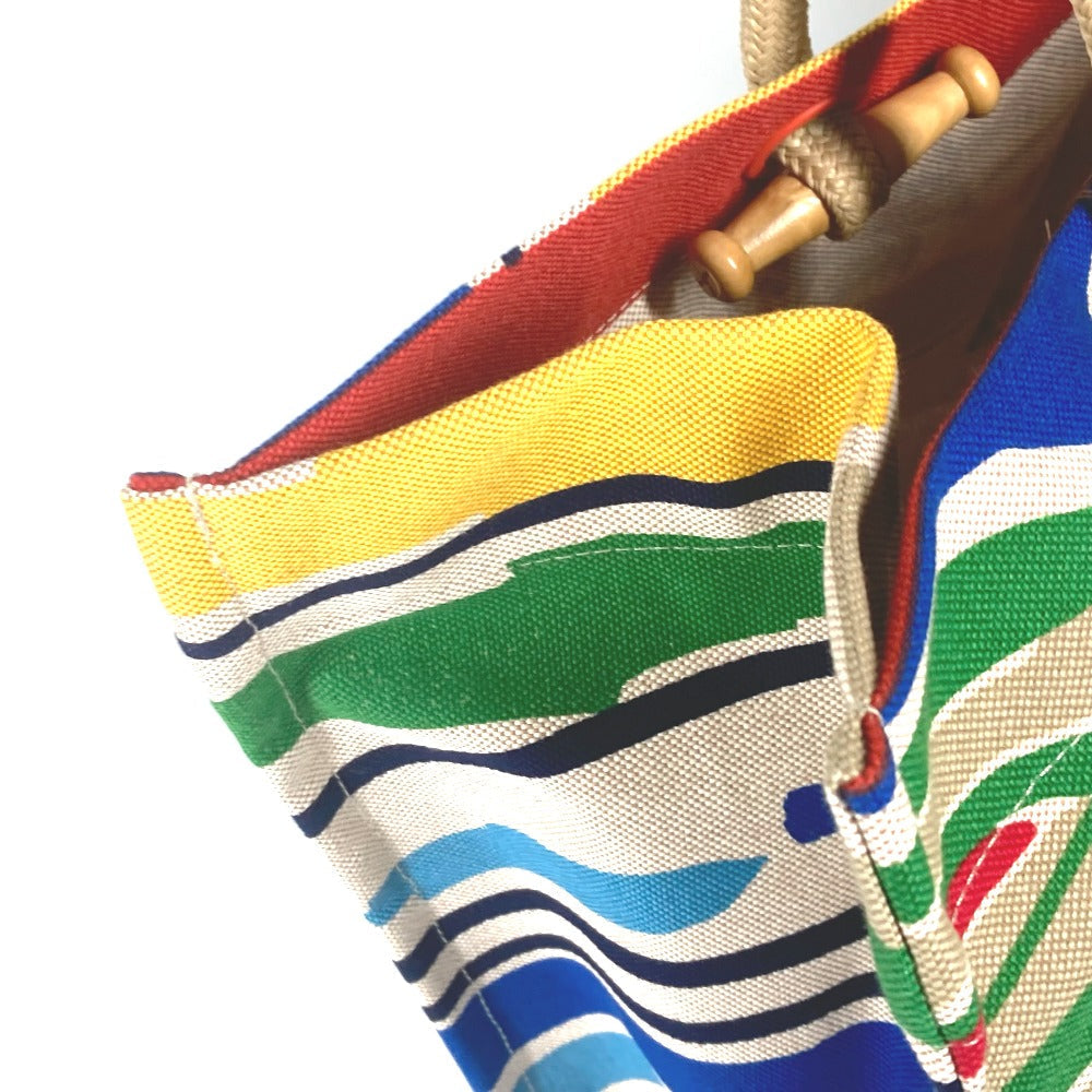 HERMES Shoulder Bag canvas multicolor beach bag bag Farniente Women Used