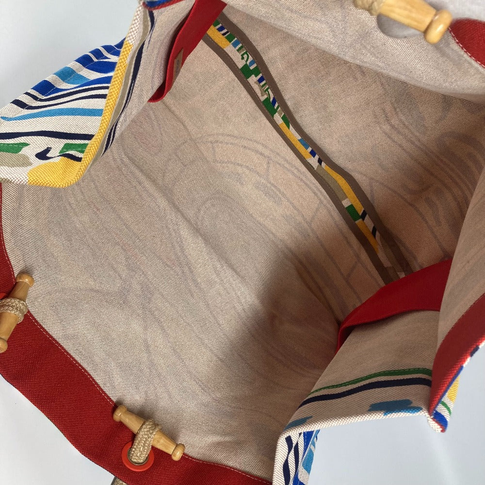 HERMES Shoulder Bag canvas multicolor beach bag bag Farniente Women Used