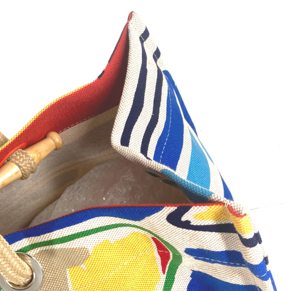 HERMES Shoulder Bag canvas multicolor beach bag bag Farniente Women Used
