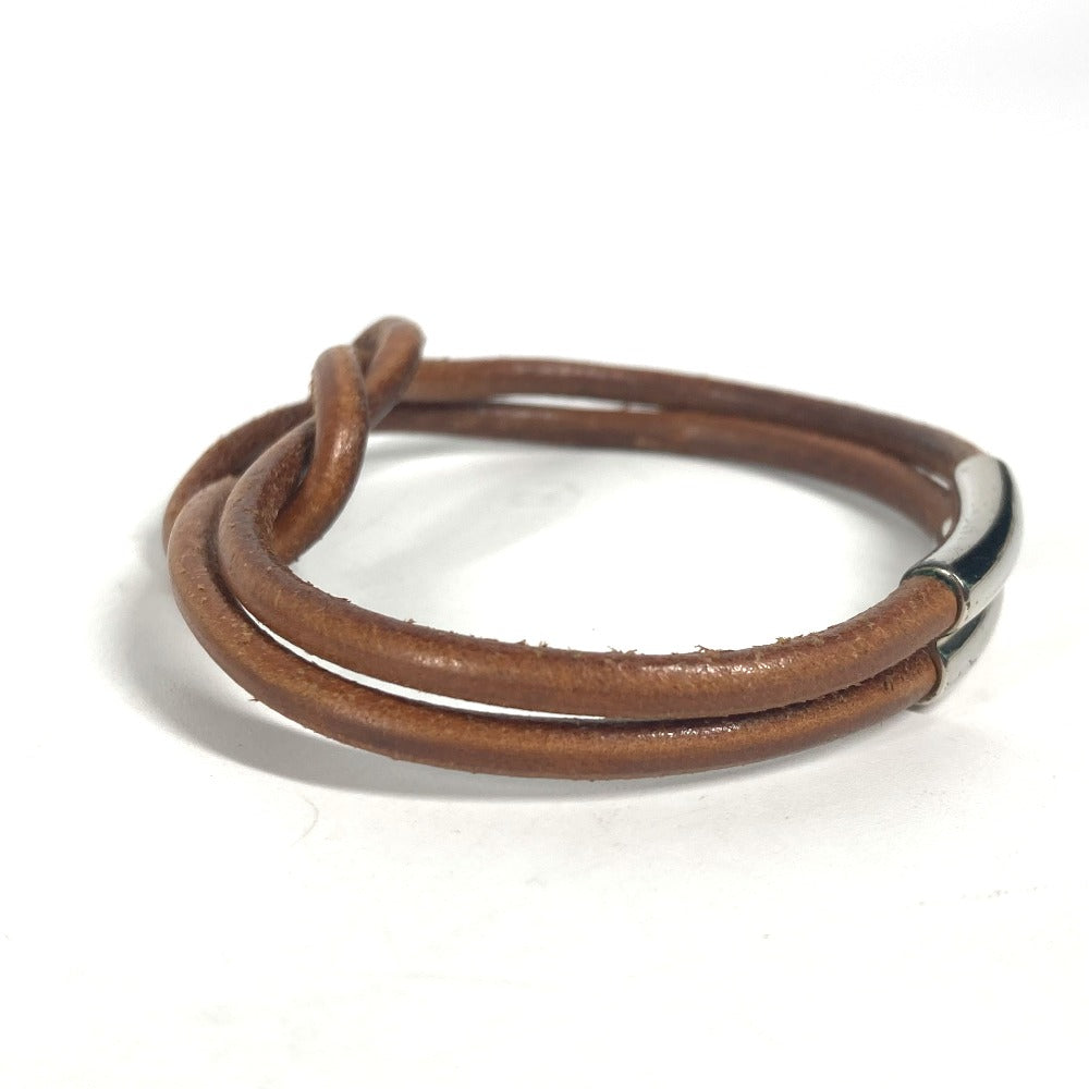 HERMES bracelet leather Brown Herculed unisex(Unisex) Used