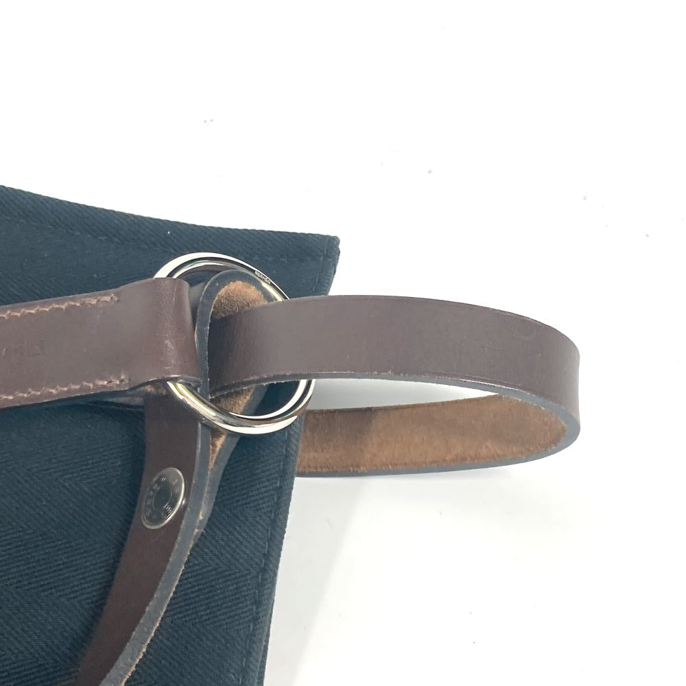 HERMES Tote Bag canvas black Cabaricol