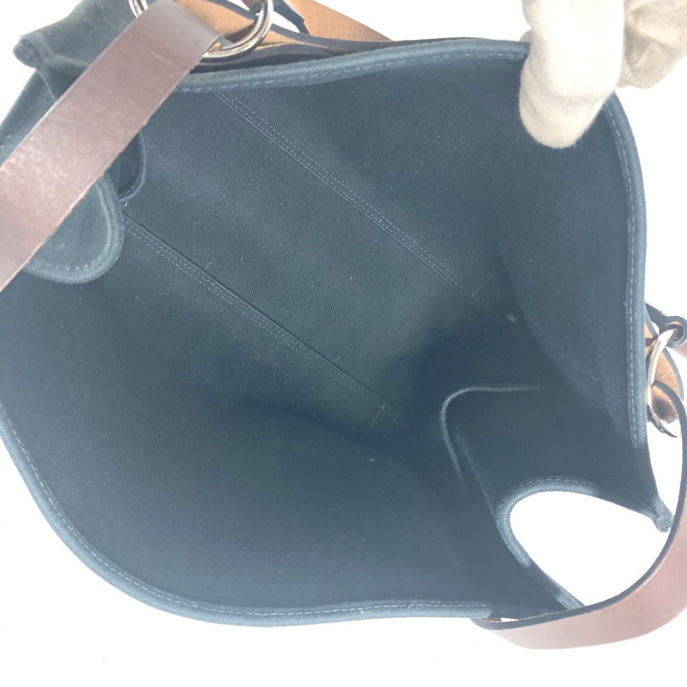HERMES Tote Bag canvas black Cabaricol