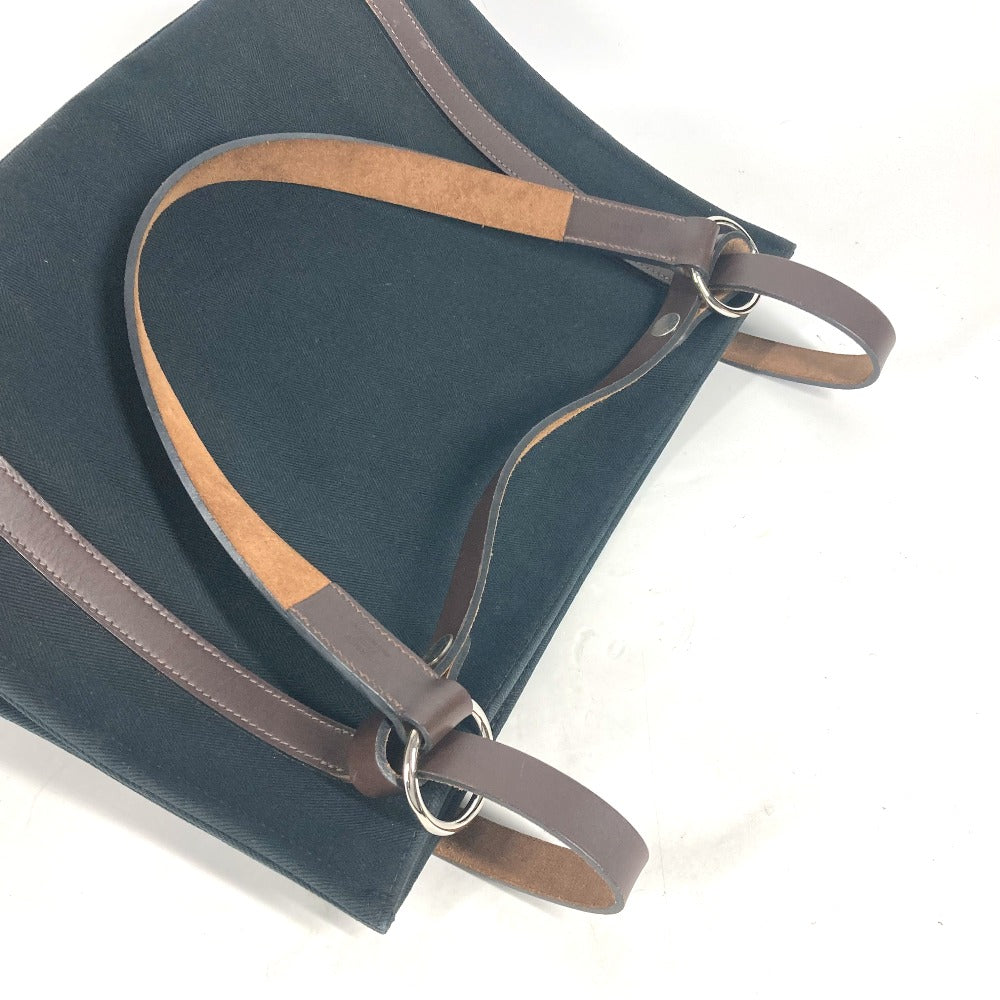 HERMES Tote Bag canvas black Cabaricol