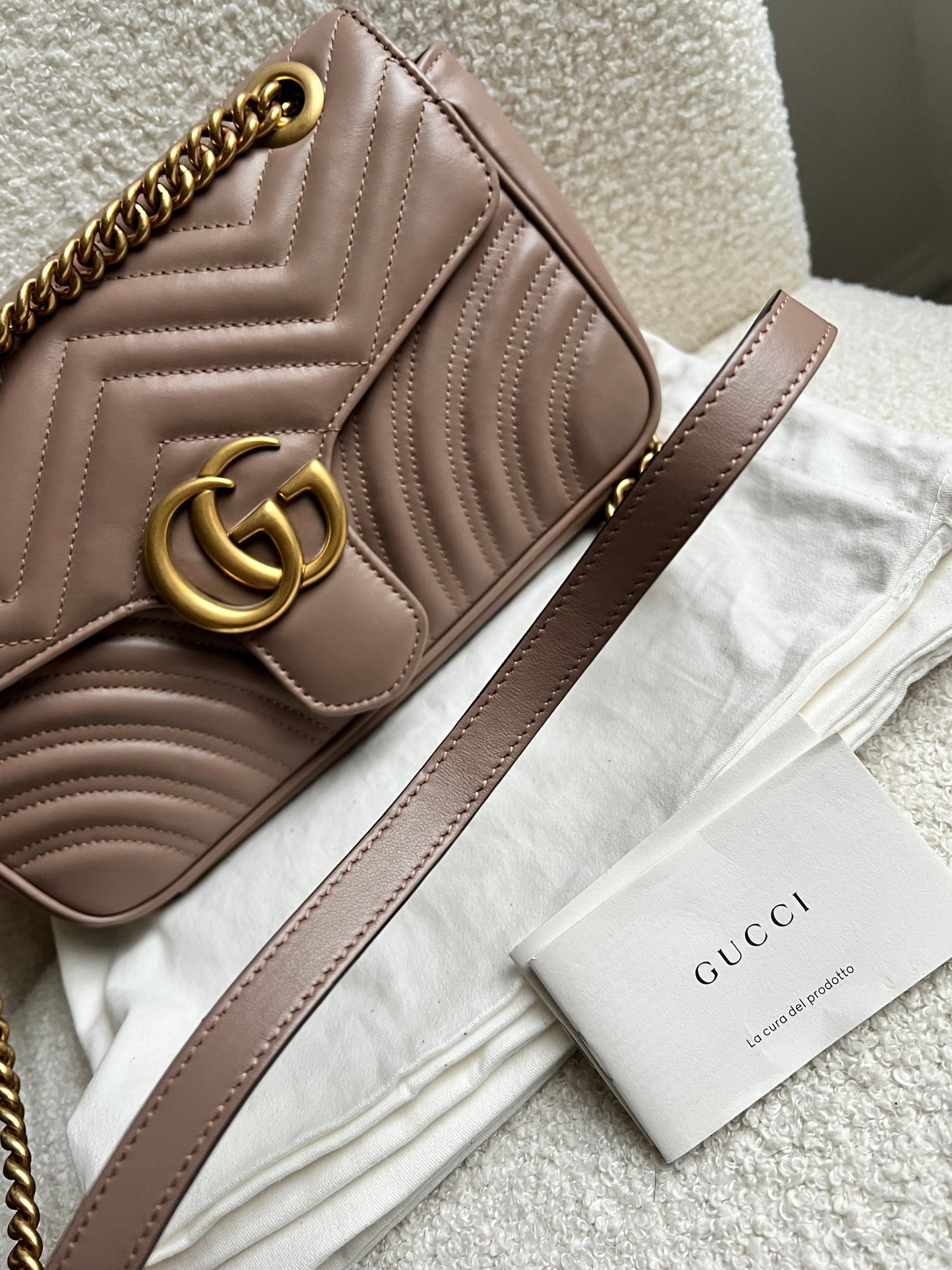 Gucci GG Dusty Pink Marmont Small Shoulder Bag (RRP £2070)