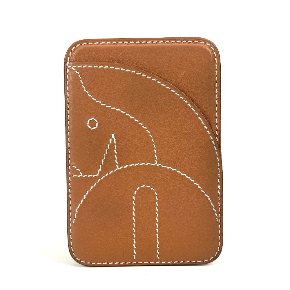 HERMES Card Case leather Brown Card Case 《MagSafe》 Eman “Cheval”