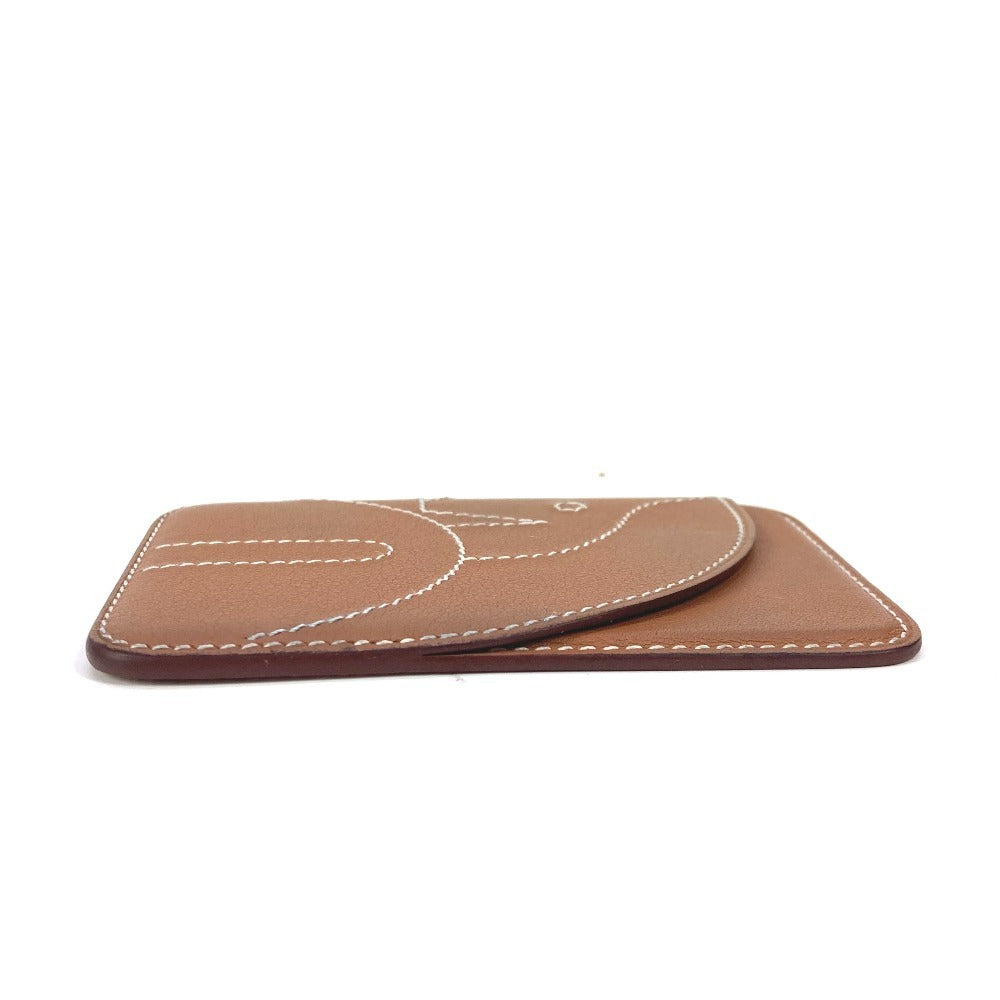 HERMES Card Case leather Brown Card Case 《MagSafe》 Eman “Cheval”