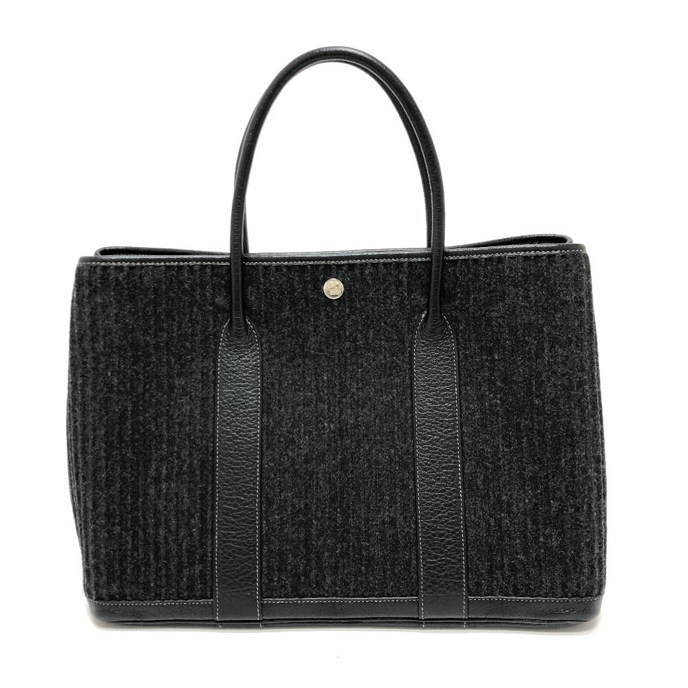 HERMES Tote Bag Felt leather gray Garden party PM Women Used