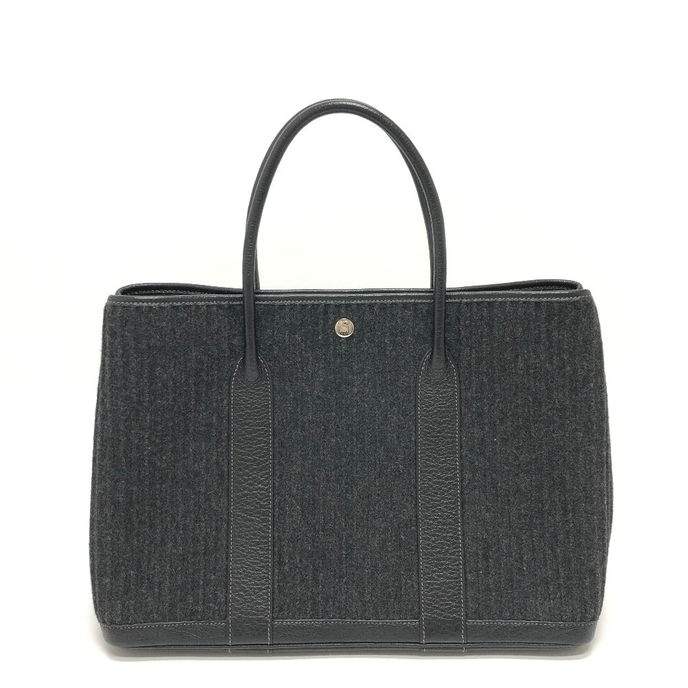 HERMES Tote Bag Felt leather gray Garden party PM Women Used