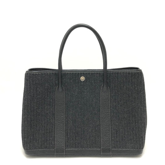 HERMES Tote Bag Felt leather gray Garden party PM Women Used