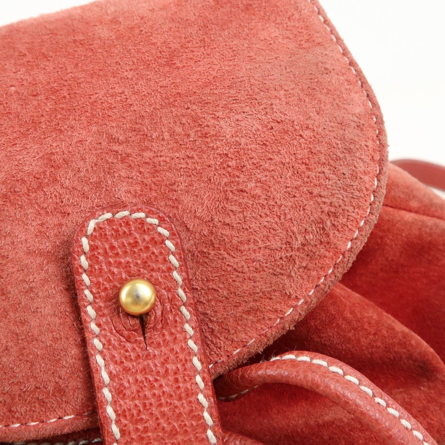 GUCCI Bamboo Leather Backpack Mini Ruck Sack Bag Red 003.1705