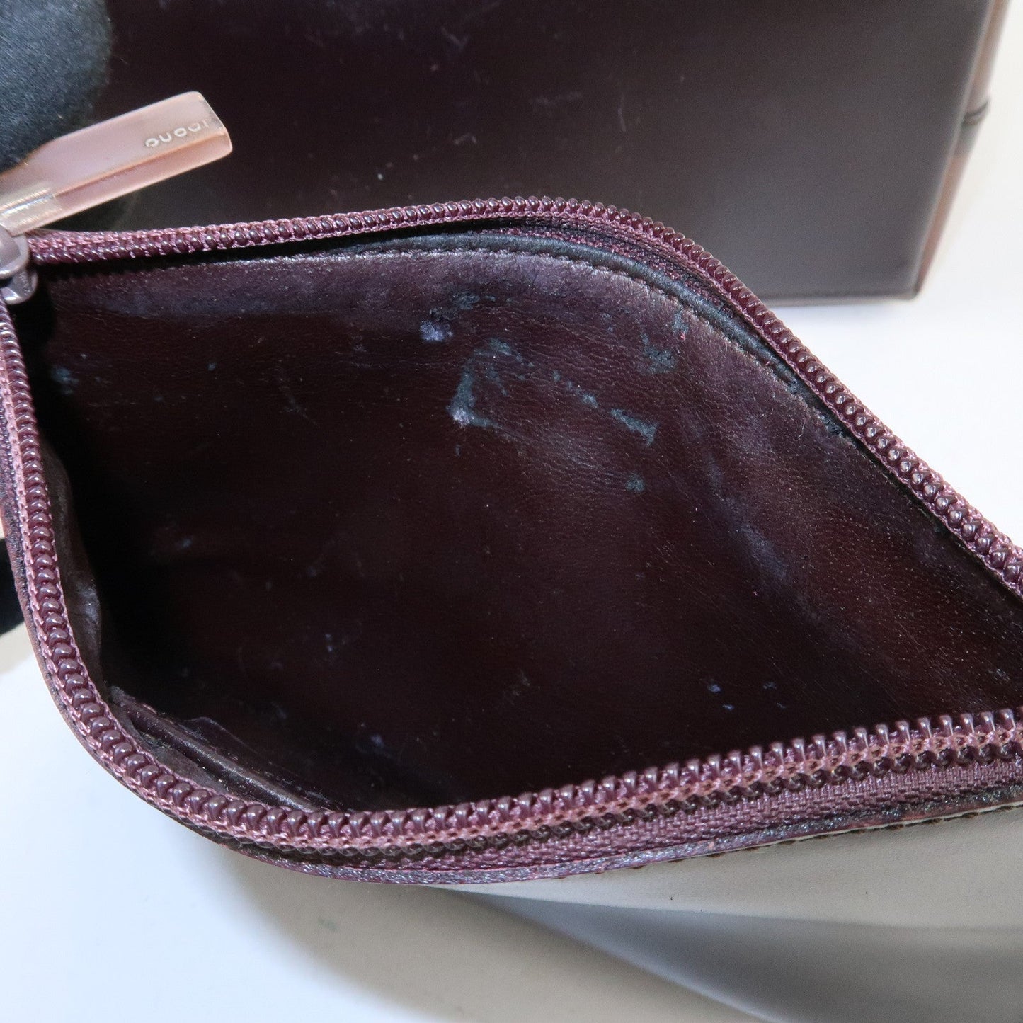 GUCCI Bamboo Vinyl Leather Shoulder Bag Clear Brown 001.2113.1880