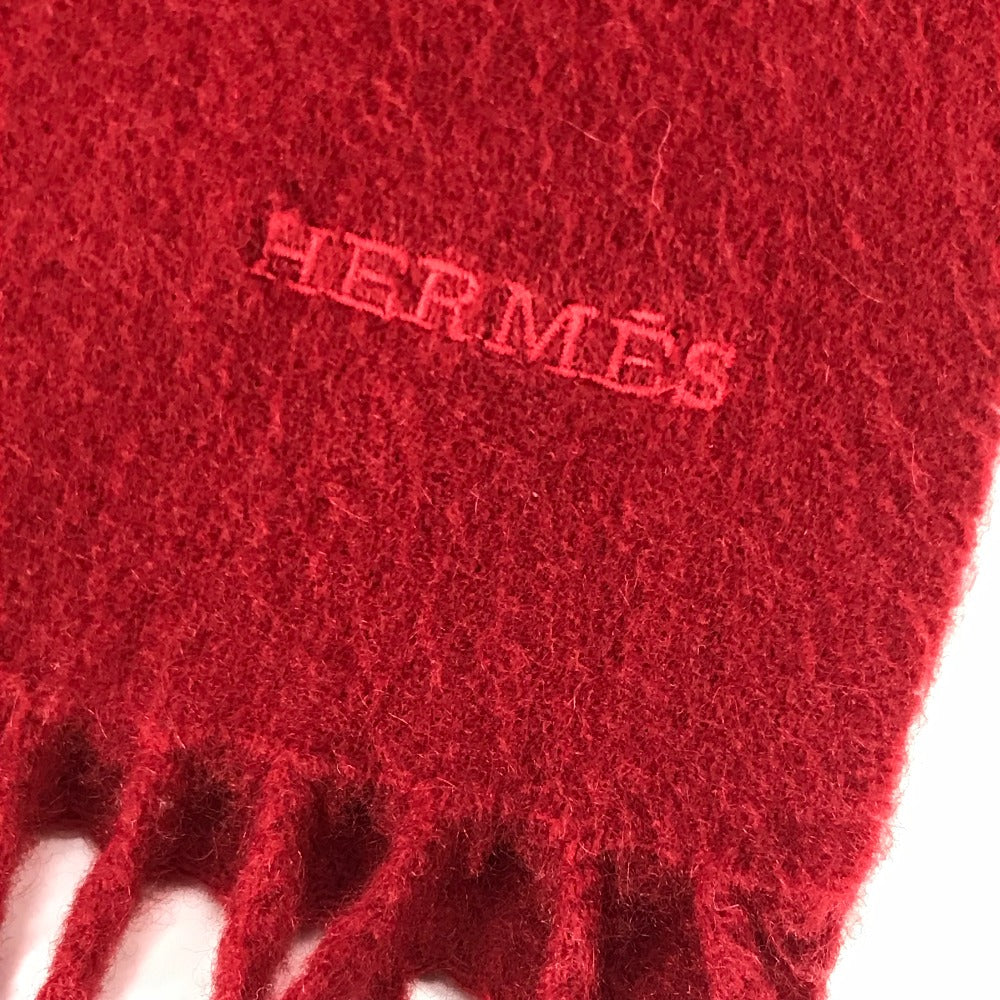 HERMES Scarf cashmere Red logo