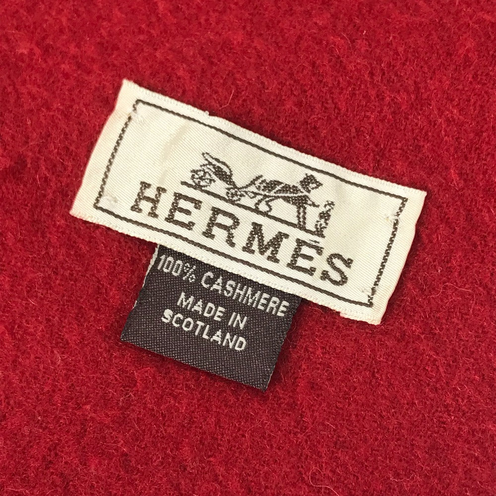 HERMES Scarf cashmere Red logo