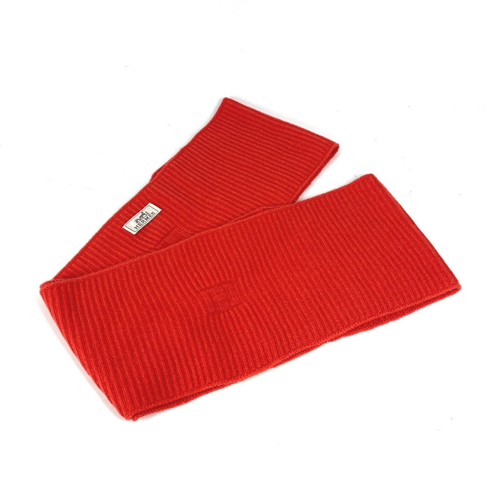 HERMES Scarf wool Orange H logo Snood