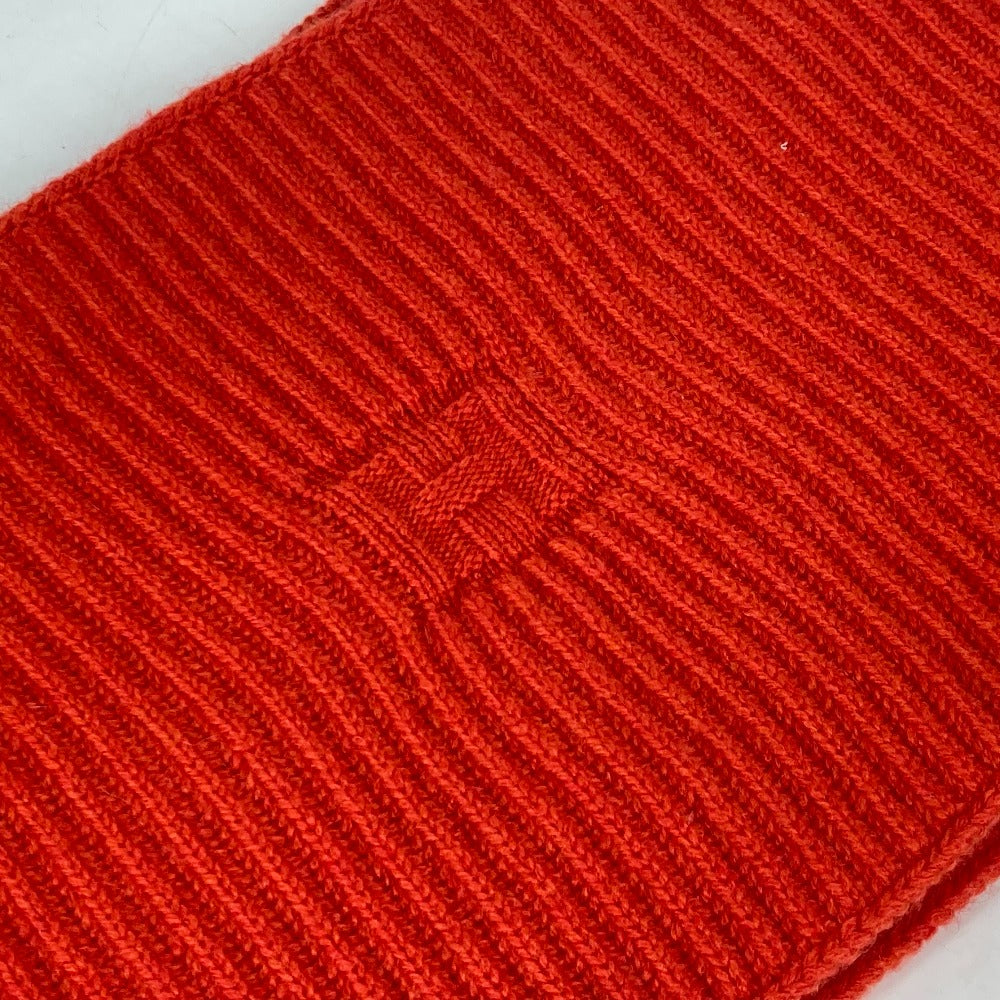 HERMES Scarf wool Orange H logo Snood