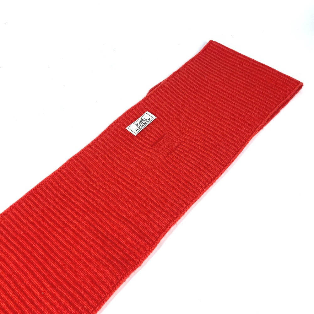 HERMES Scarf wool Orange H logo Snood