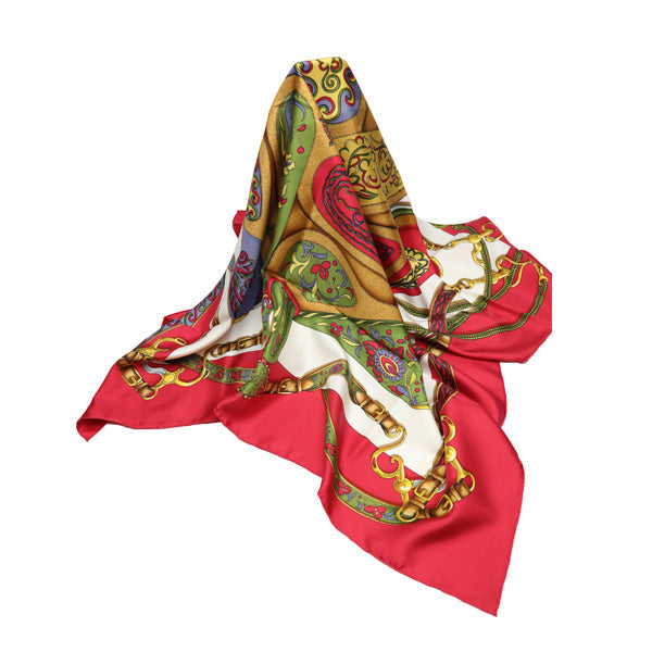 HERMES scarf silk Red Carre90 scarf Festival Women Used