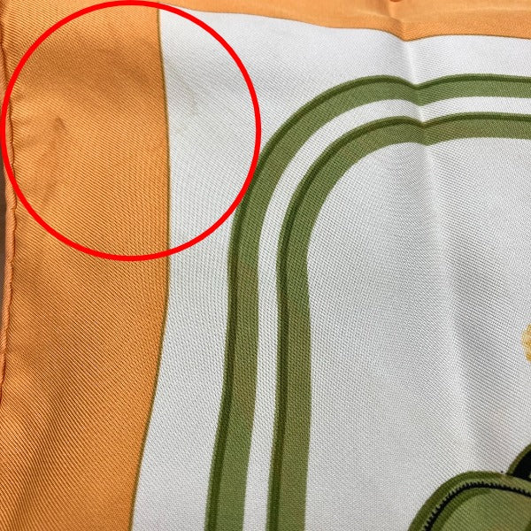 HERMES scarf silk Orange Petit Carre (Carre 45) gourosh silk twill