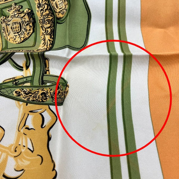 HERMES scarf silk Orange Petit Carre (Carre 45) gourosh silk twill
