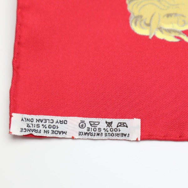 HERMES scarf silk Red Carre90 promenade LA PROMENADE DE LONGCHAMPS Women Used