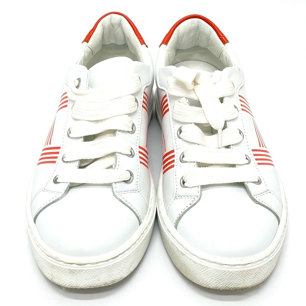 HERMES sneakers leather Whitex orange Avantage 2020Stainless Steel 35
