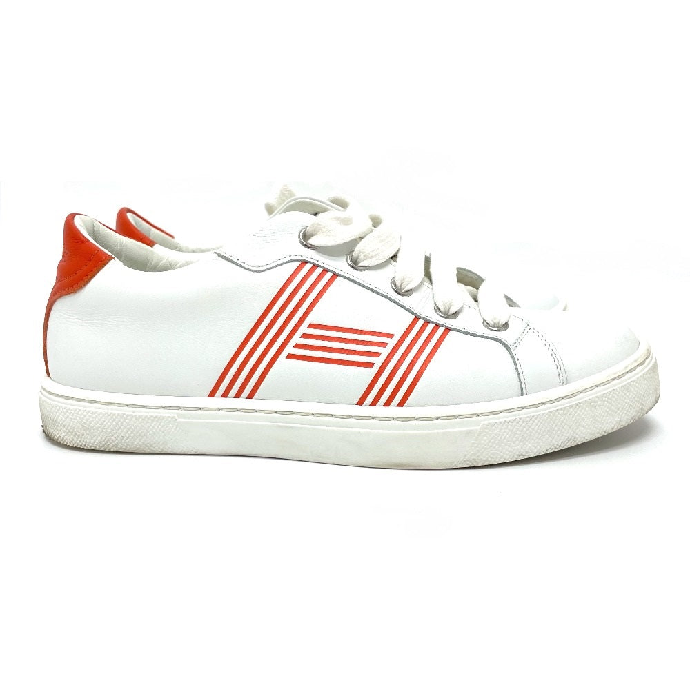 HERMES sneakers leather Whitex orange Avantage 2020Stainless Steel 35