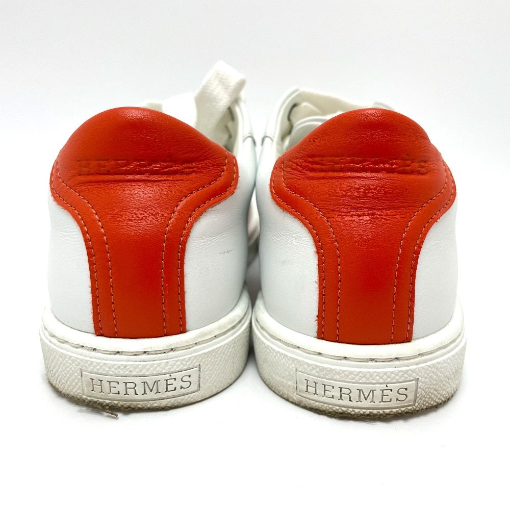 HERMES sneakers leather Whitex orange Avantage 2020Stainless Steel 35