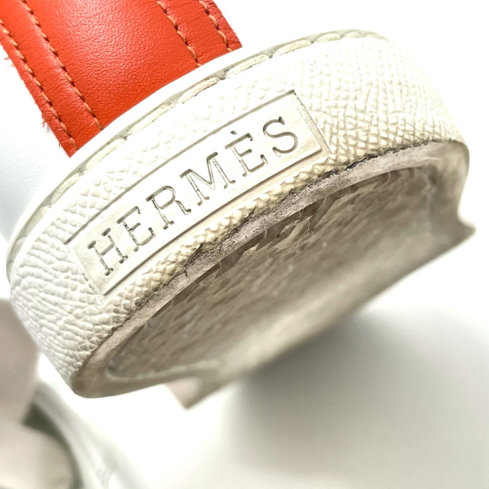HERMES sneakers leather Whitex orange Avantage 2020Stainless Steel 35