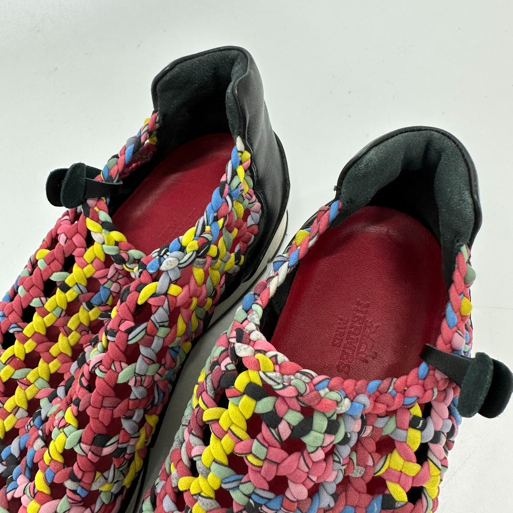 HERMES sneakers leather pink Braid Women 36 Used