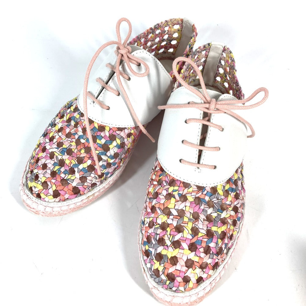 HERMES sneakers Leather, Silk Light pink Women 35 Used