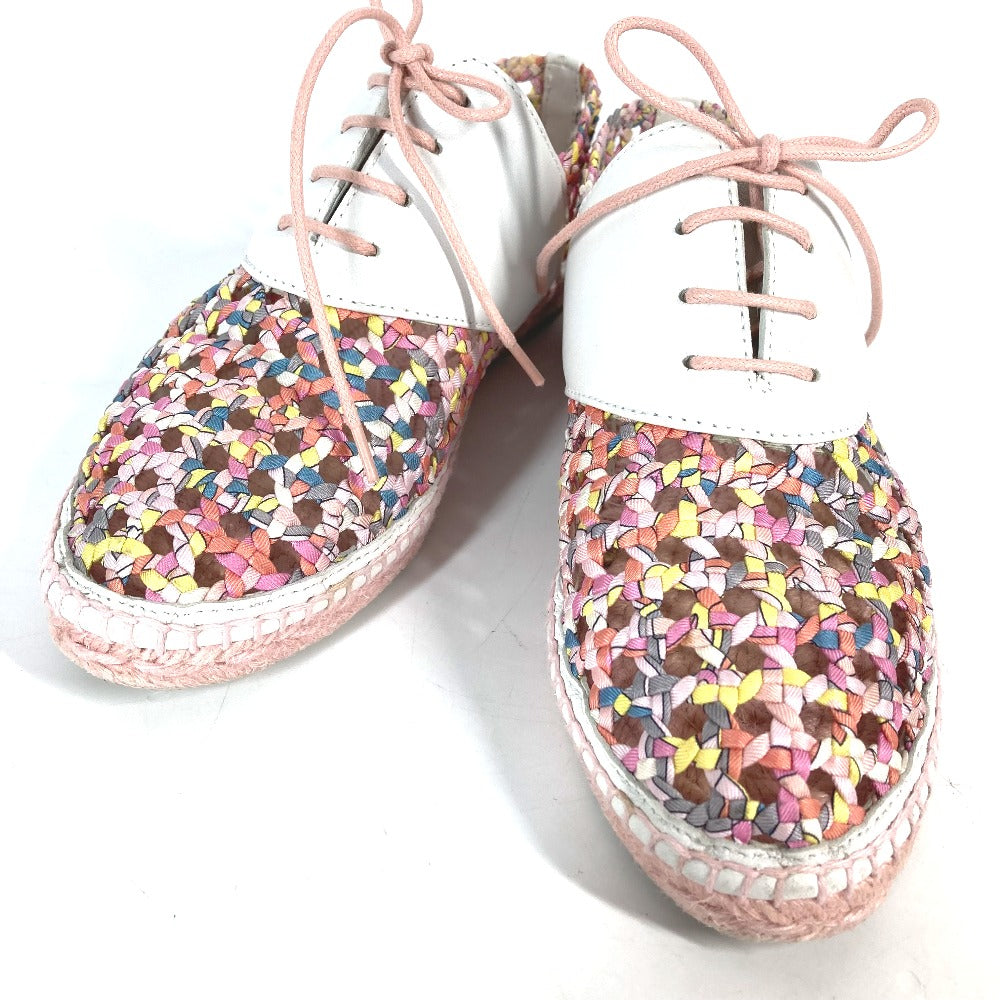HERMES sneakers Leather, Silk Light pink Women 35 Used
