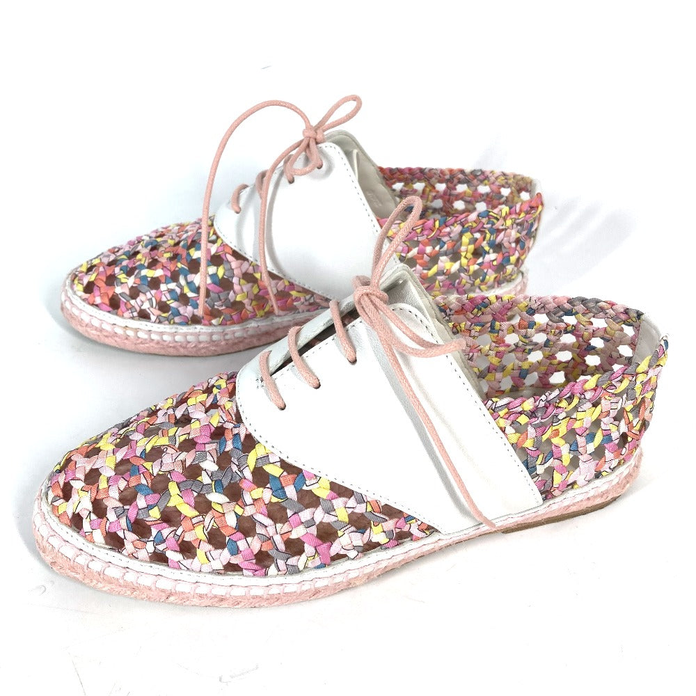 HERMES sneakers Leather, Silk Light pink Women 35 Used