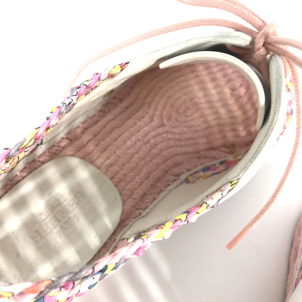 HERMES sneakers Leather, Silk Light pink Women 35 Used