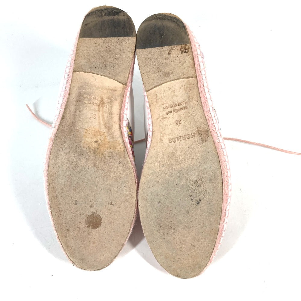 HERMES sneakers Leather, Silk Light pink Women 35 Used