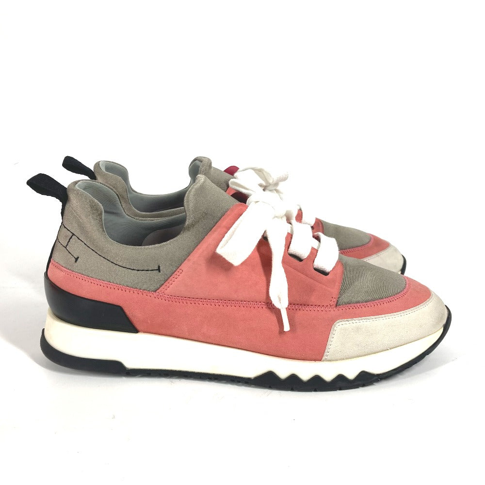 HERMES sneakers suede pink Stadium Women 35.5 Used