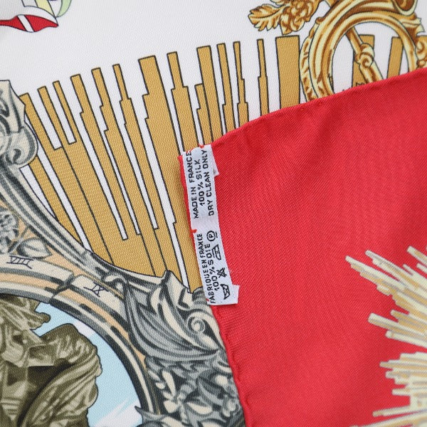 HERMES scarf ƒJƒŒ90 silk Red FREDERIC-…  Carre90 Women Used