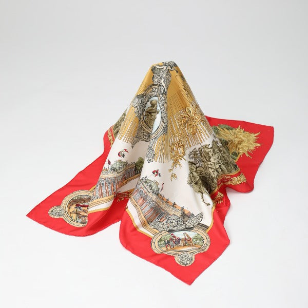 HERMES scarf ƒJƒŒ90 silk Red FREDERIC-…  Carre90 Women Used