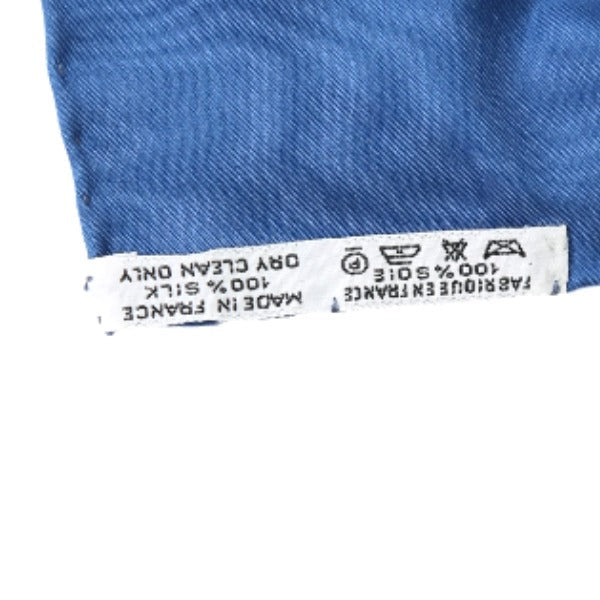 HERMES scarf silk blue 100% silk BRIDES de GALA Carre90 Women Used