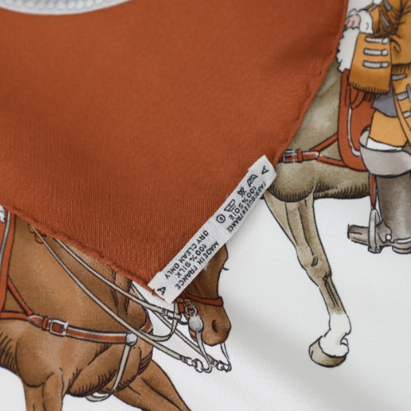 HERMES scarf silk Brown Equestrian REPRISE scarf Carre90 Women Used
