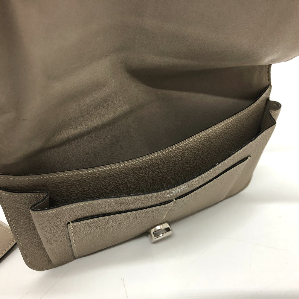 HERMES Long Wallet Purse Togo beige Dogon GM Women Used